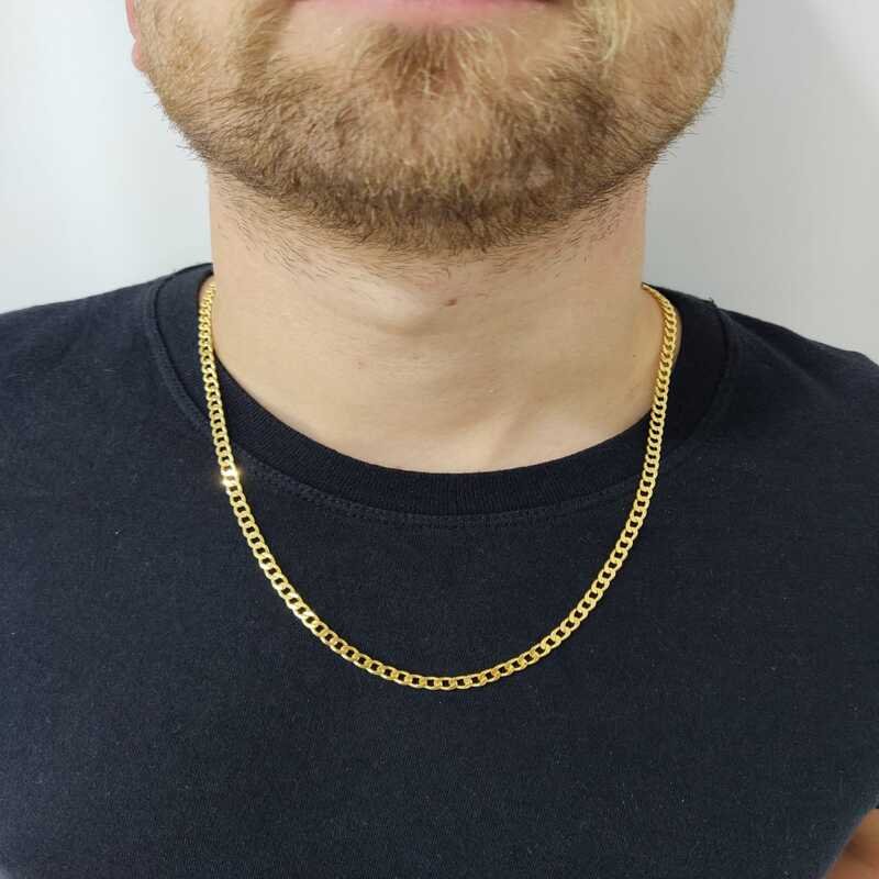 Corrente Groumet Banhado a Ouro 18k