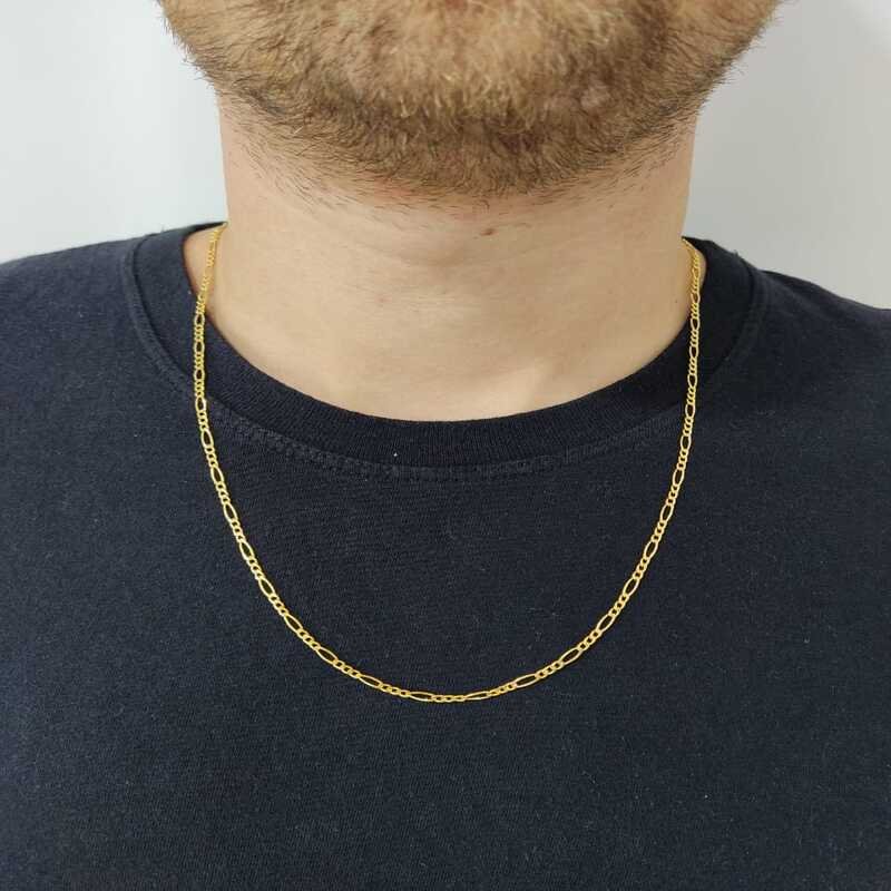 Corrente Fígaro Banhado a Ouro 18k