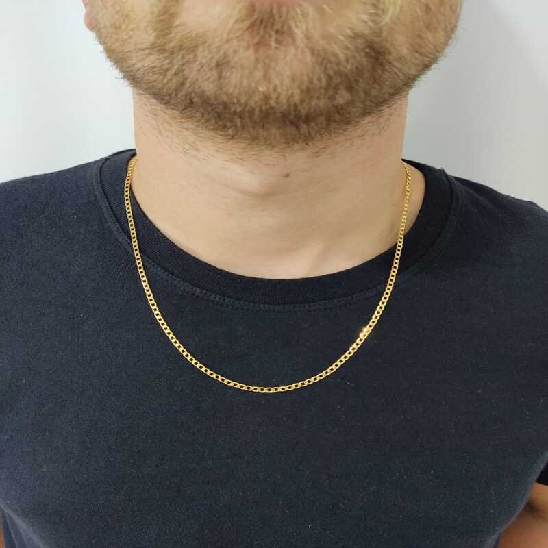 Corrente Groumet Banhado a Ouro 18k