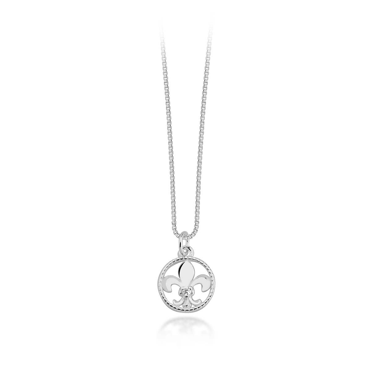 Gargantilha Flor de Liz Prata 925