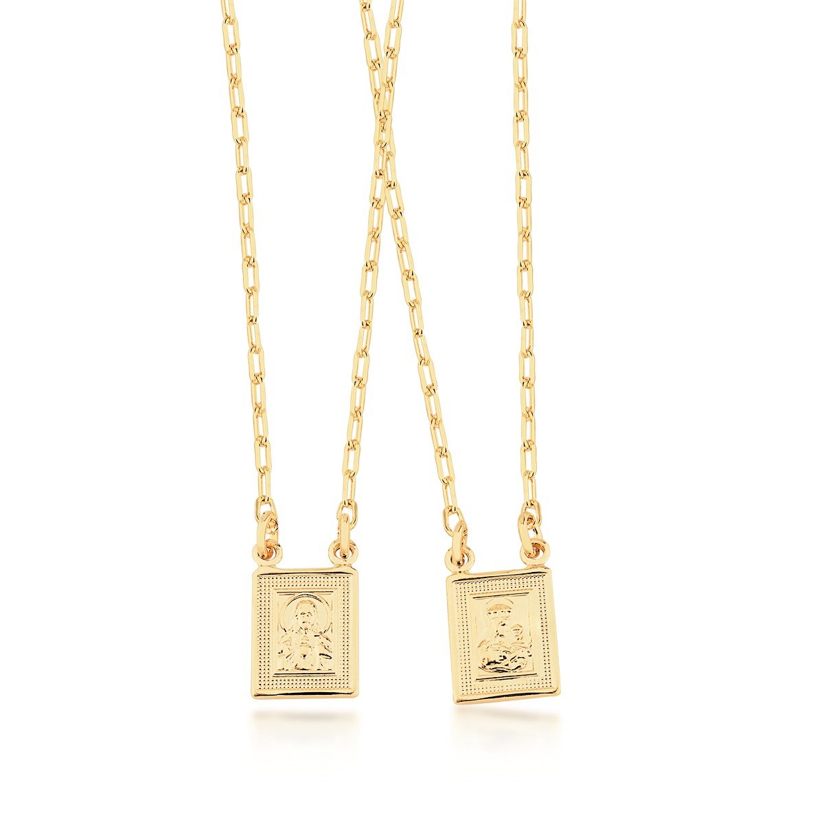 Escapulário Sagrado Coração de Jesus Banhado a Ouro 18k