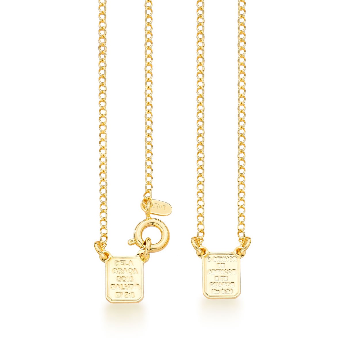 ESCAPULARIO SAGRADO CORAÇÃO DE JESUS FOLHEADO A OURO