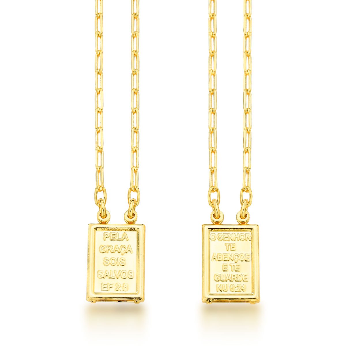 Escapulário Sagrado Coração de Jesus Banhado a Ouro 18k