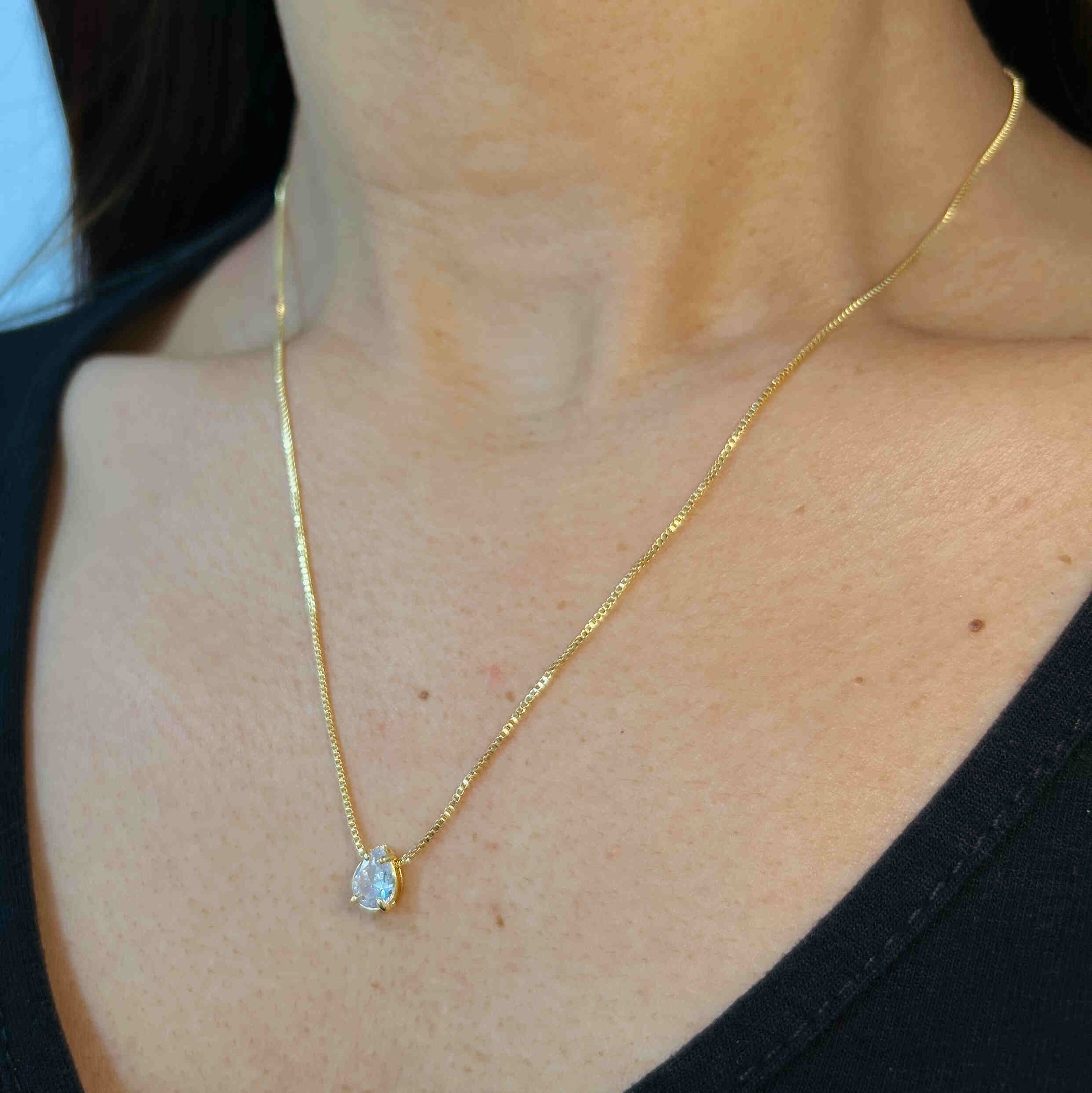 Gargantilha Gota Banhado a Ouro 18k