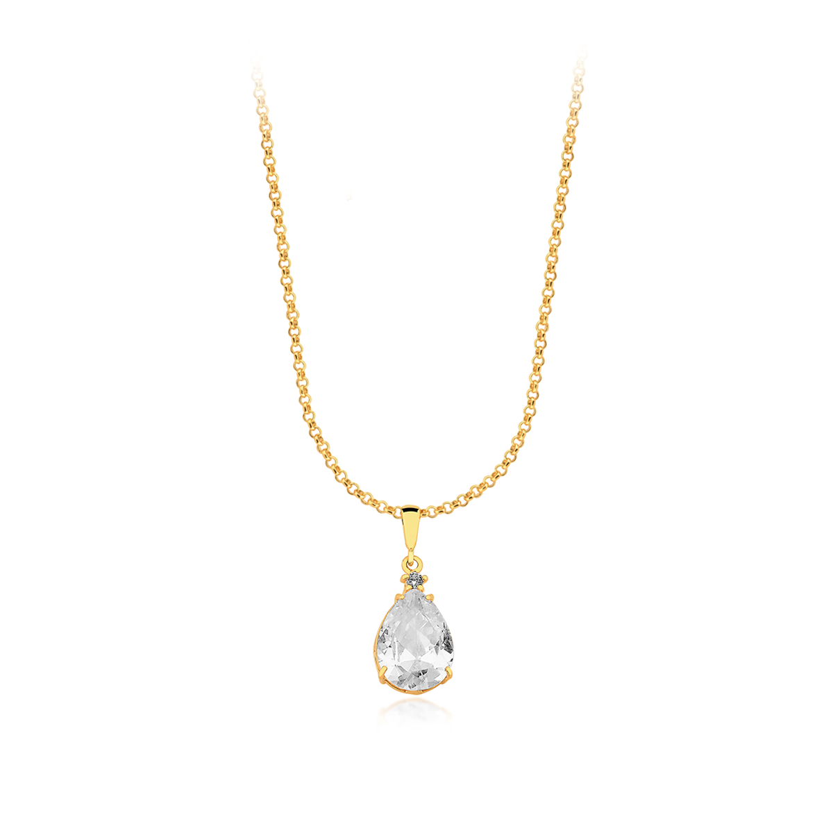 Gargantilha Zircônia Gota Banhado a Ouro 18k
