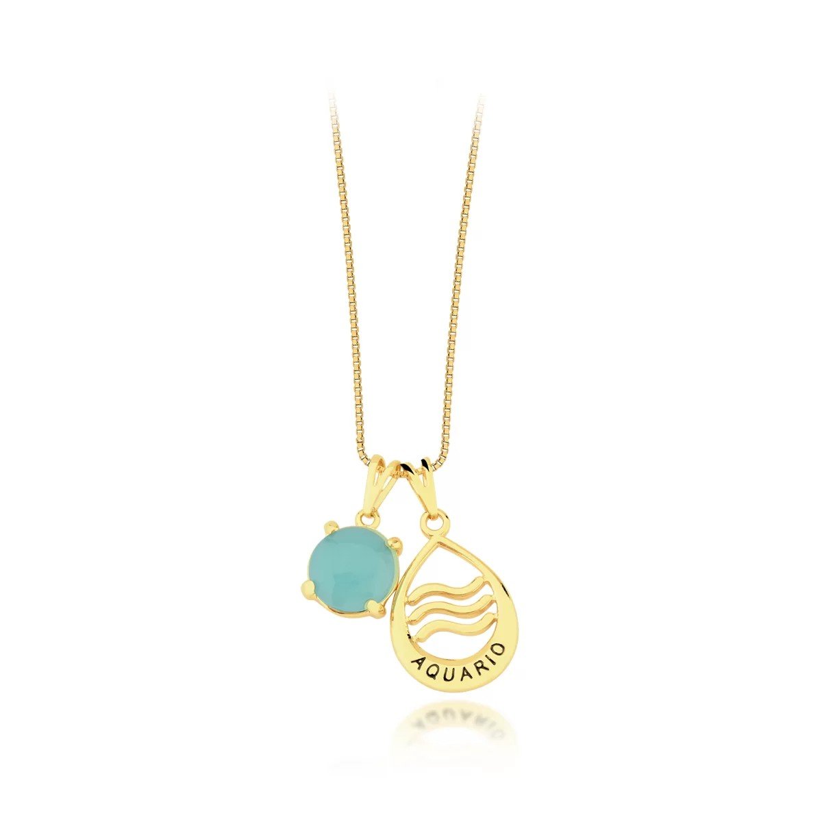 Gargantilha Signo Aquário Banhado a Ouro 18k