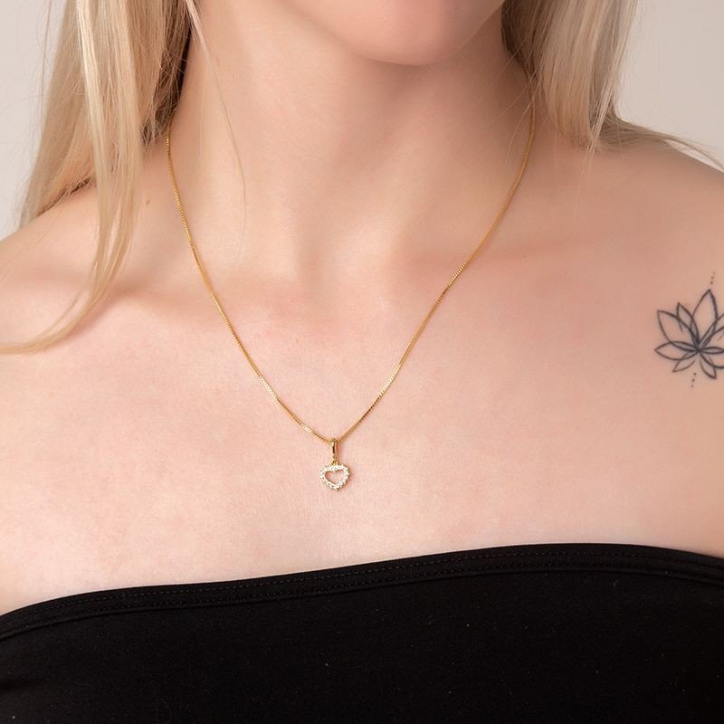 Gargantilha Coração Banhado a Ouro 18k