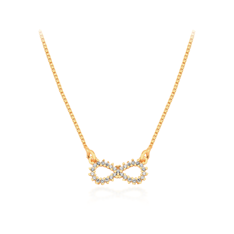 Gargantilha Infinito Banhado a Ouro 18k