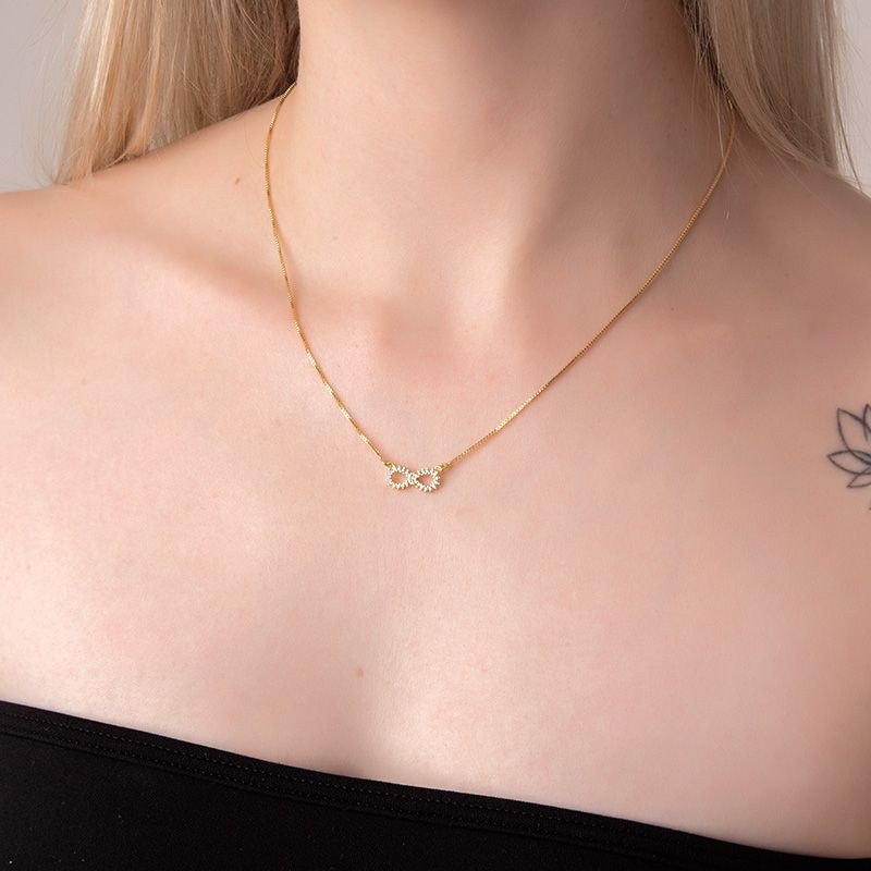 Gargantilha Infinito Banhado a Ouro 18k