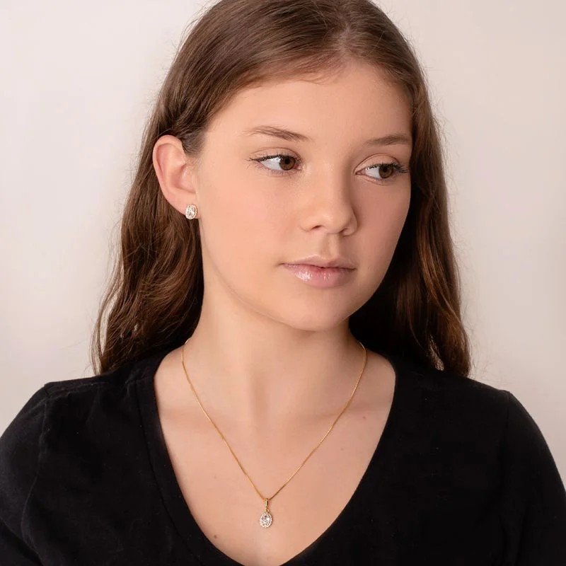 Gargantilha Zircônia Cristal Banhado a Ouro 18k