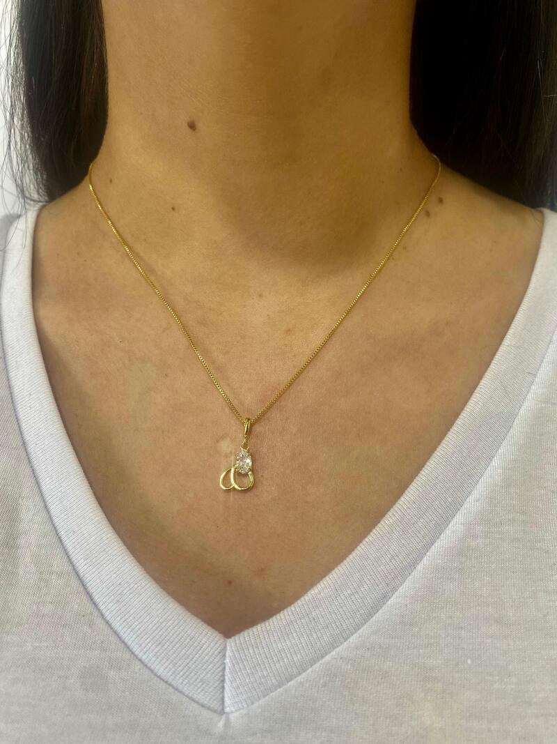 Gargantilha Zircônia Banhado a Ouro 18k
