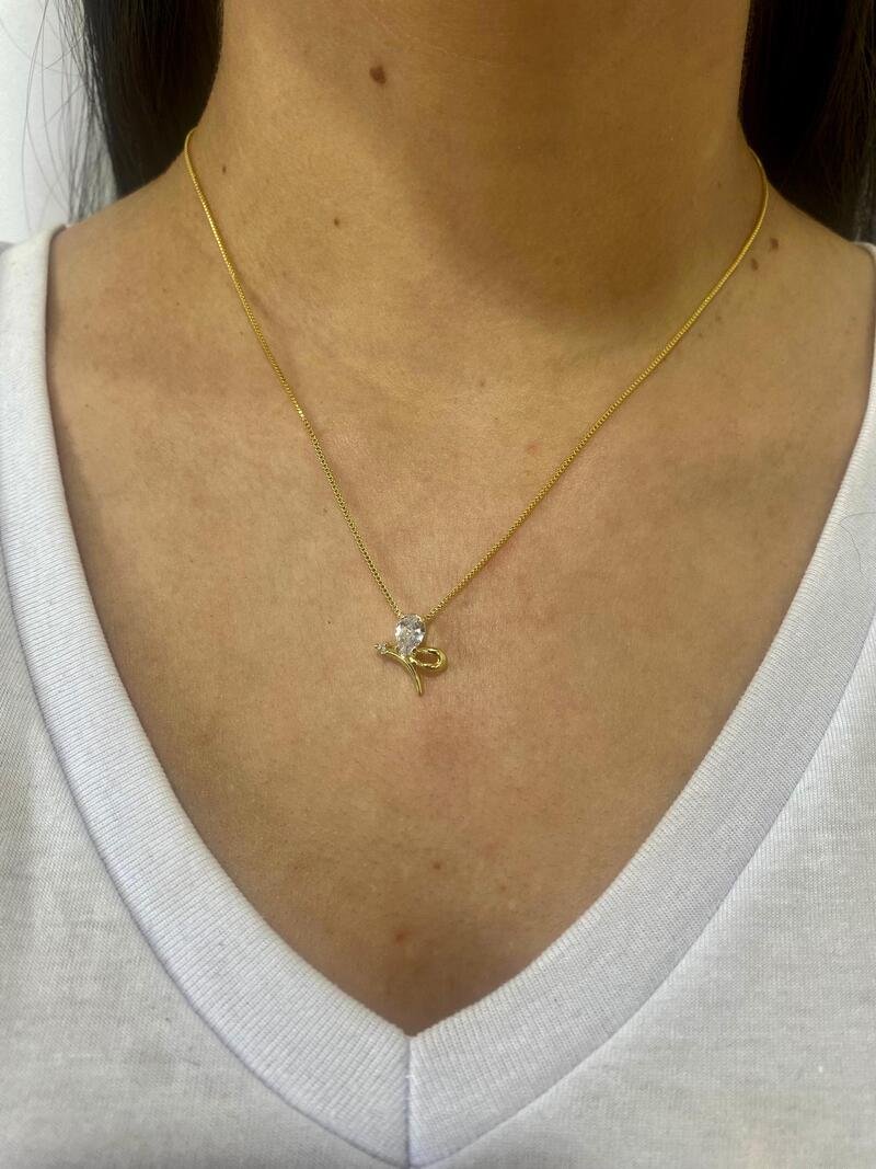 Gargantilha Libélula Banhado a Ouro 18k