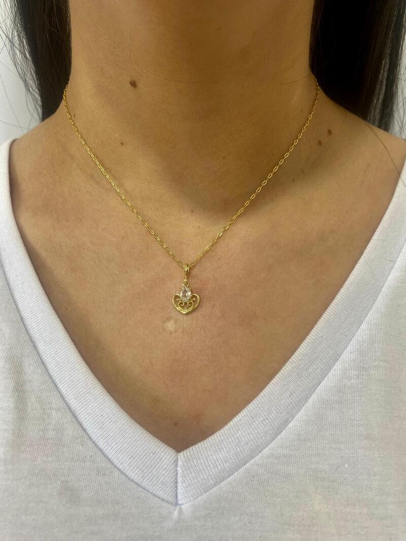 Gargantilha Coração Banhado a Ouro 18k