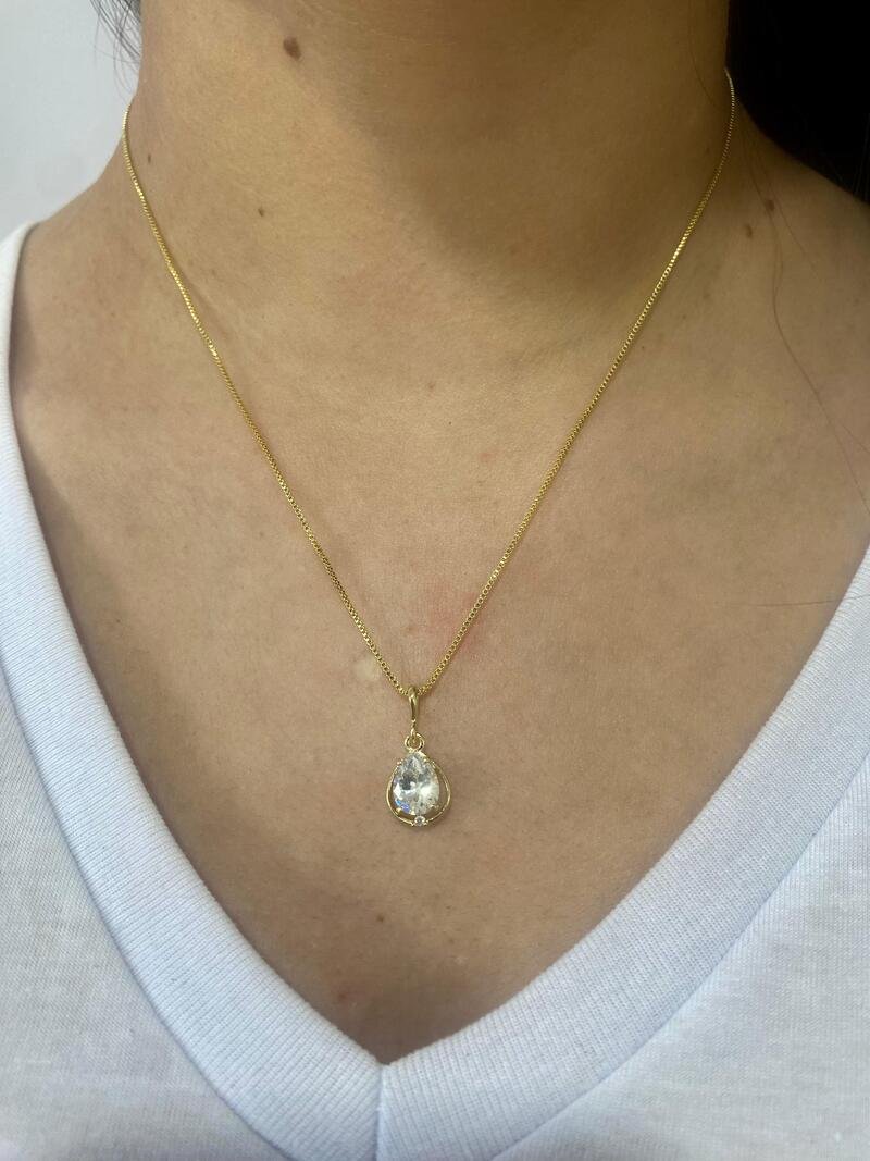 Gargantilha Zircônia Cristal Banhado a Ouro 18k