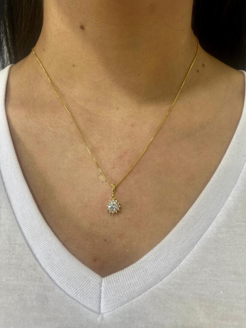 Gargantilha Chuveirinho Banhado a Ouro 18k