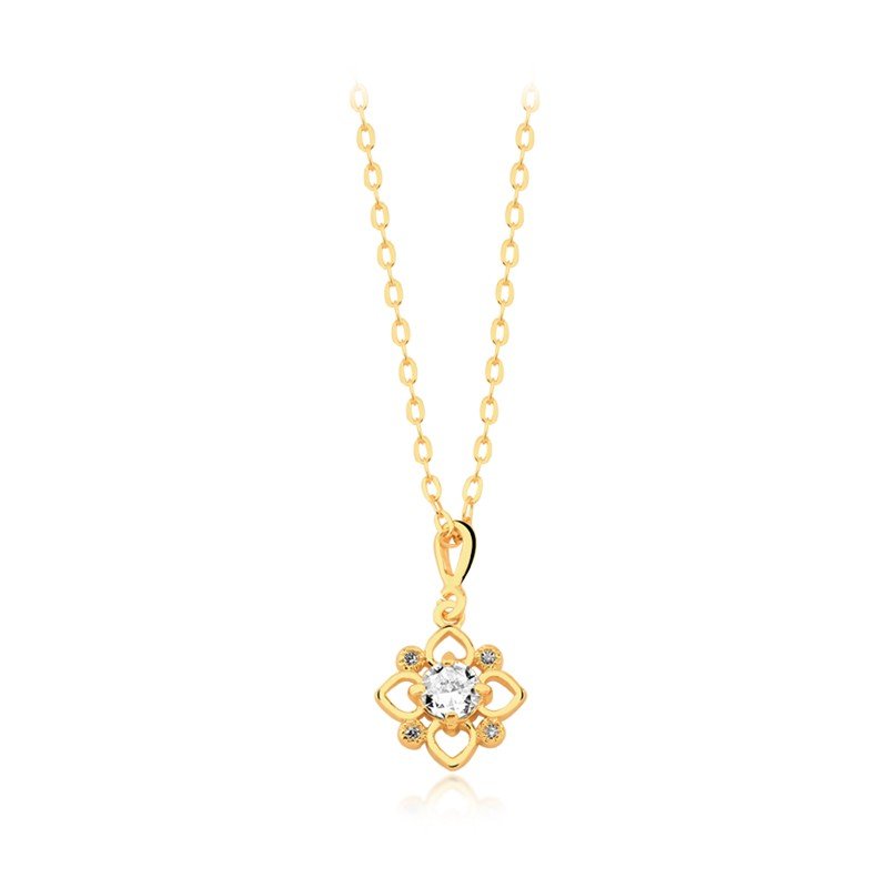 Gargantilha Flor Banhado a Ouro 18k