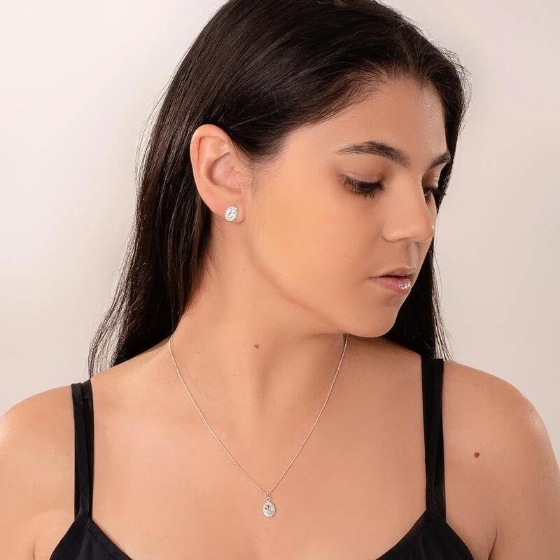 Gargantilha Zircônia Cristal Prata 925