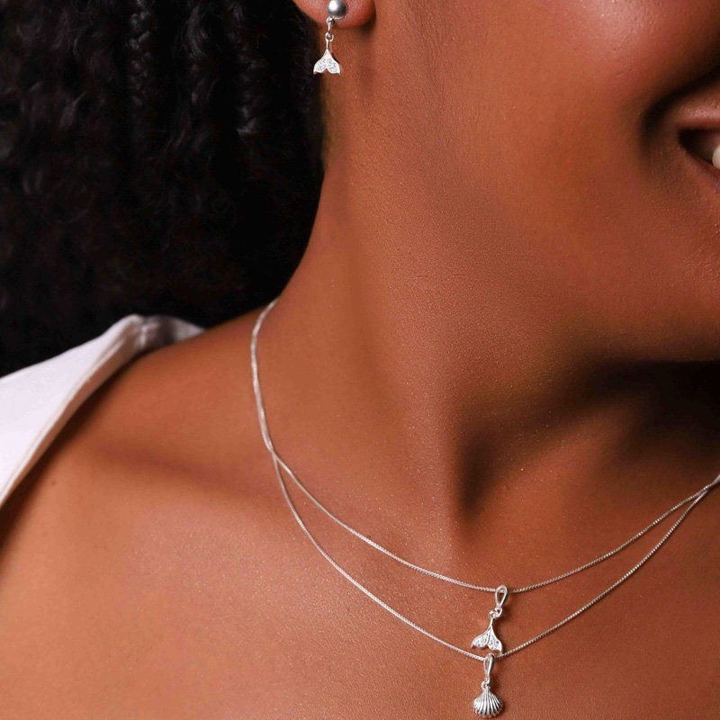 Gargantilha Cauda Sereia Prata 925