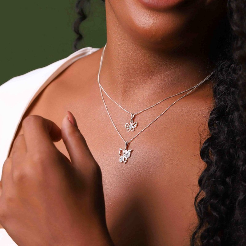 Gargantilha Borboleta Prata 925