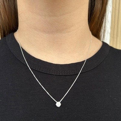 Gargantilha Ponto de Luz 5mm Moissanite Prata 925