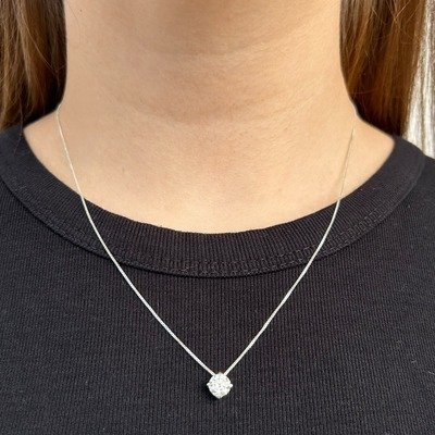 Gargantilha Ponto de Luz Moissanite 6mm Prata 925