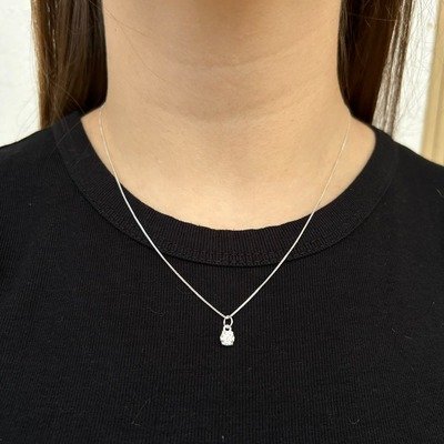 Gargantilha Ponto de Luz Moissanite 5mm Prata 925