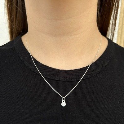 Gargantilha Ponto de Luz Moissanite 6mm Prata 925