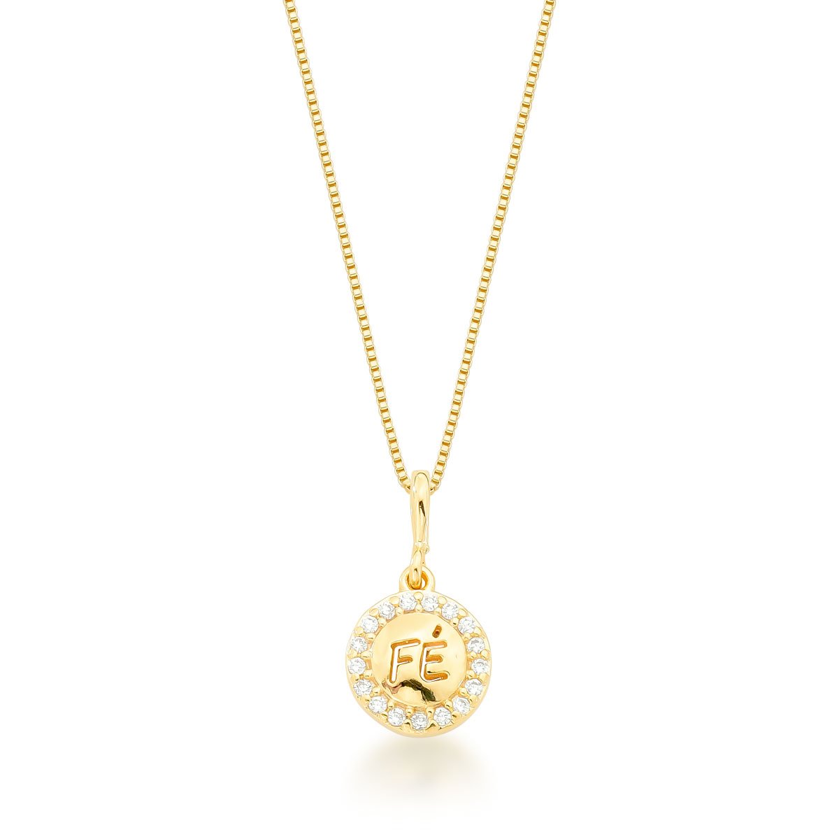 Gargantilha Fé Banhado a Ouro 18k