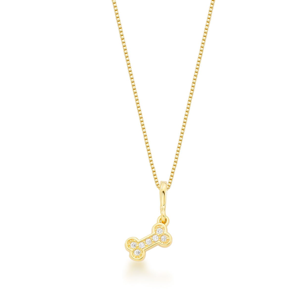 Gargantilha Osso Banhado a Ouro 18k