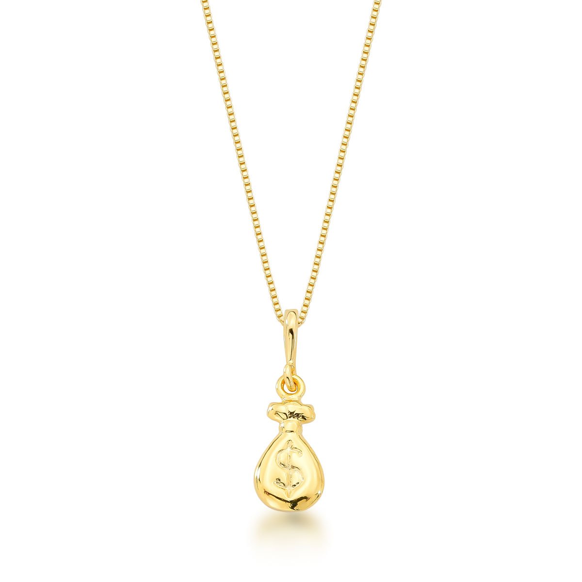 Gargantilha Saco de Dinheiro Banhado a Ouro 18k