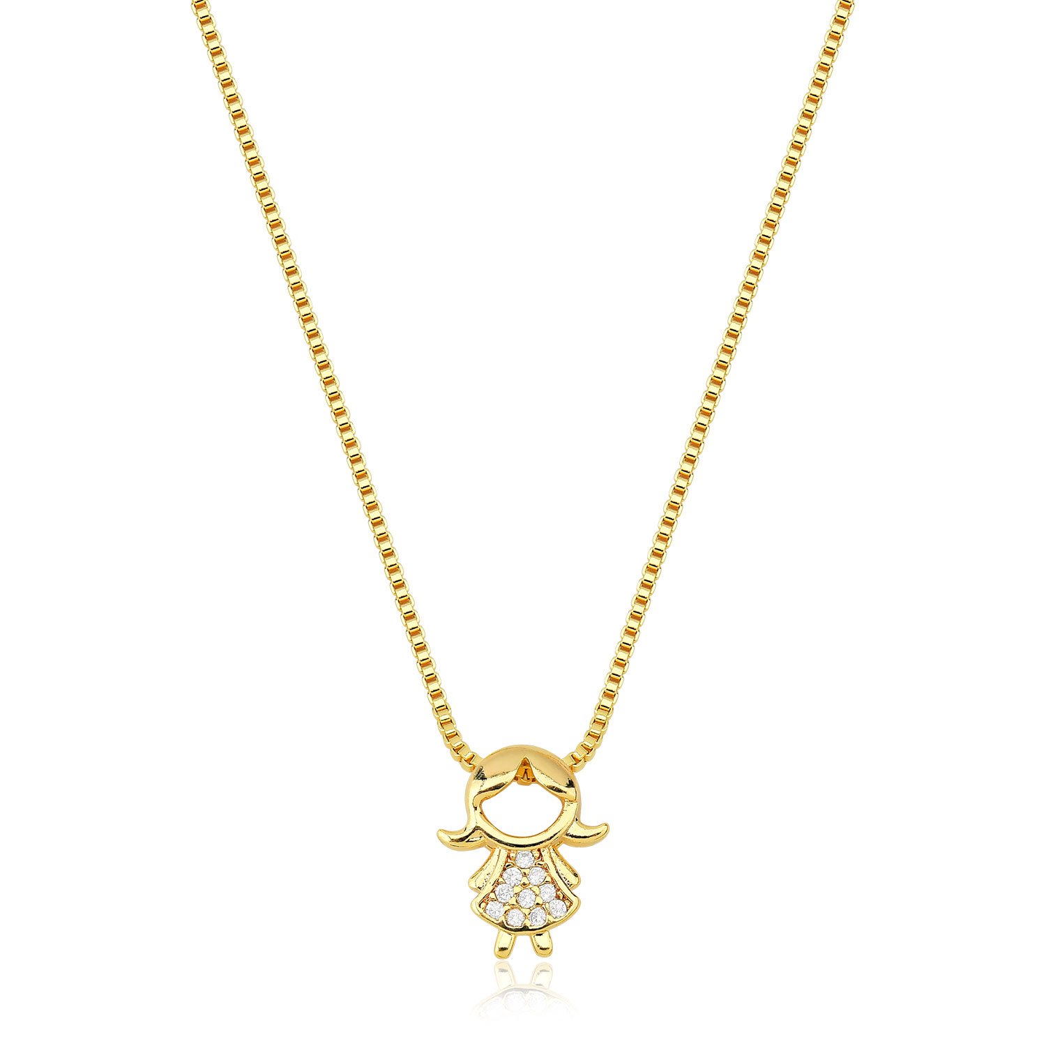 Gargantilha Menina Banhado a Ouro 18k