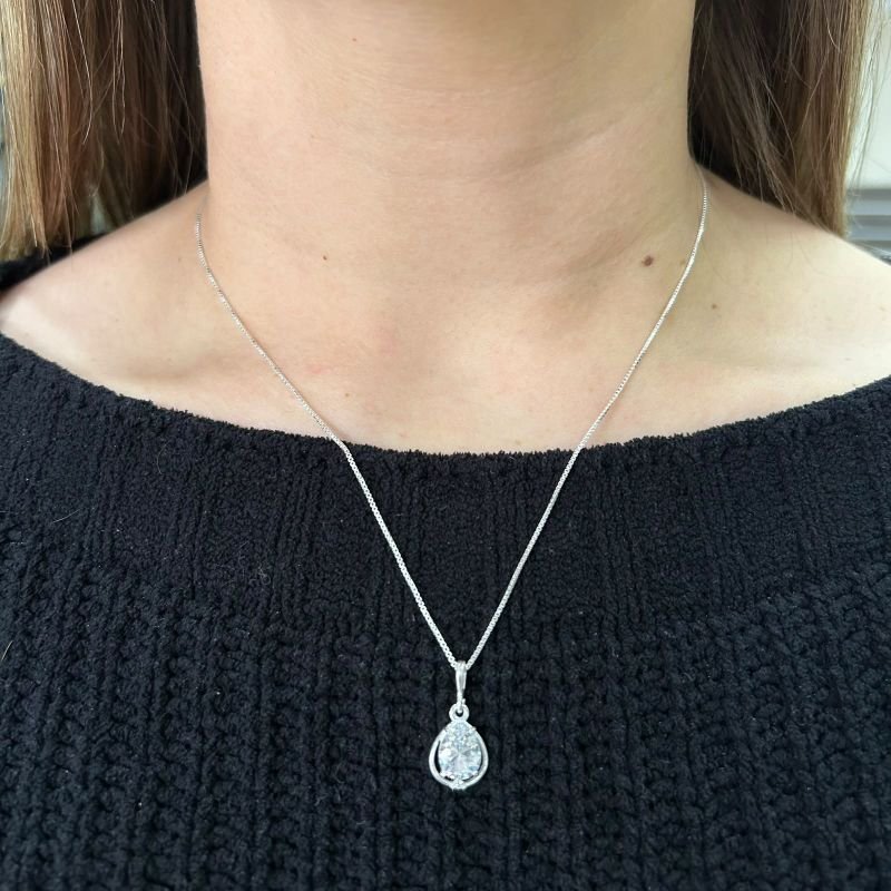 Gargantilha Zircônia e Micro Zircônia Prata 925