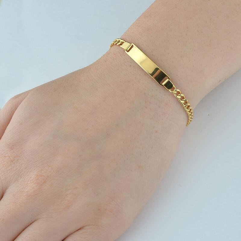 Pulseira Chapa Banhado a Ouro 18k