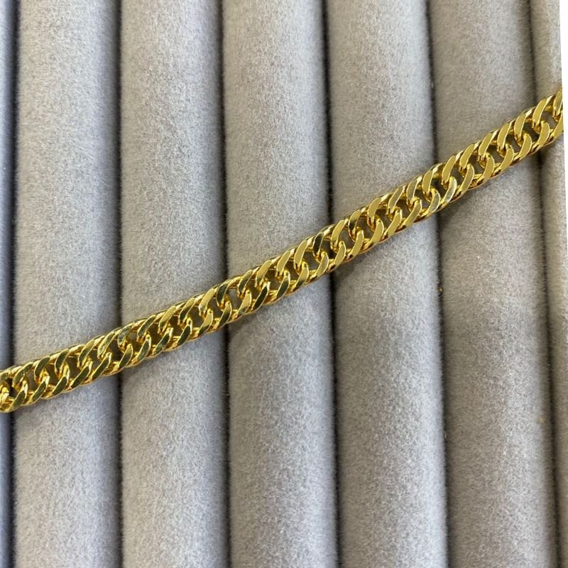 Pulseira Groumet Dupla Banhado a Ouro 18k