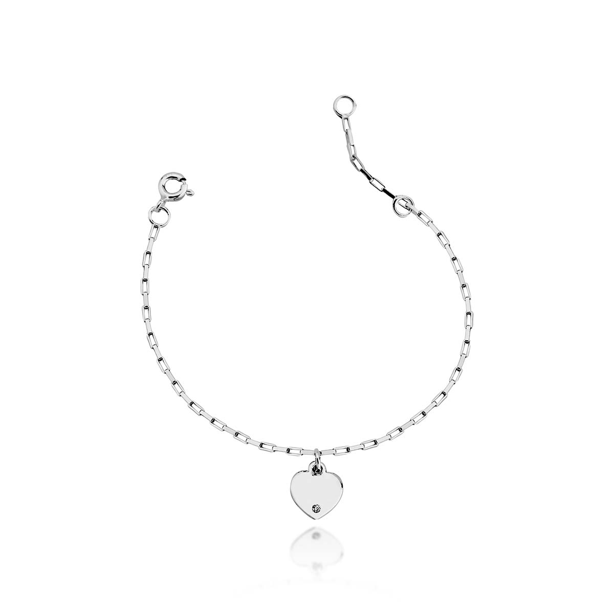 Pulseira Infantil Coração Prata 925