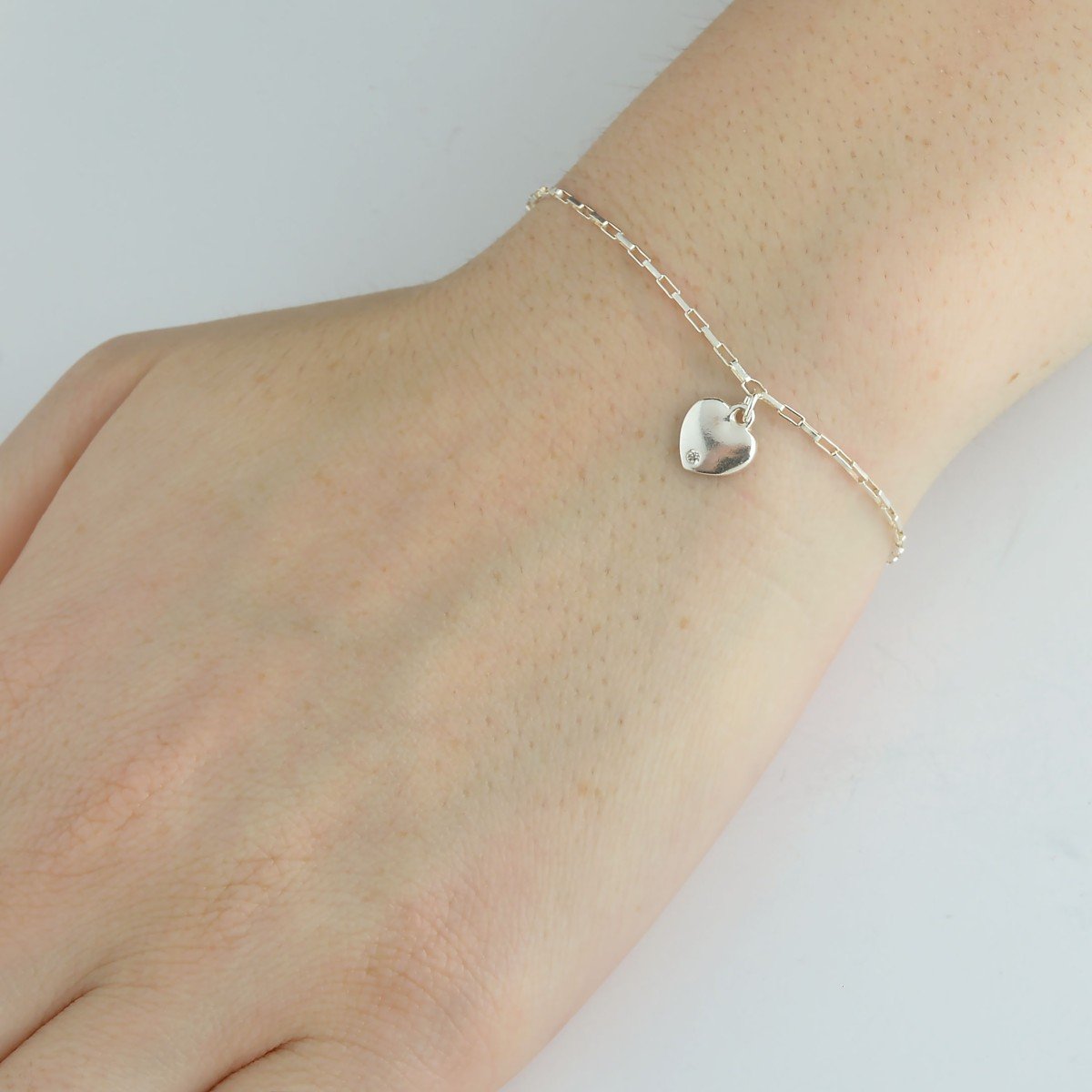 Pulseira Infantil Coração Prata 925