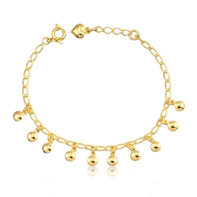 Pulseira Chapinhas Infantil Banhado a Ouro 18k