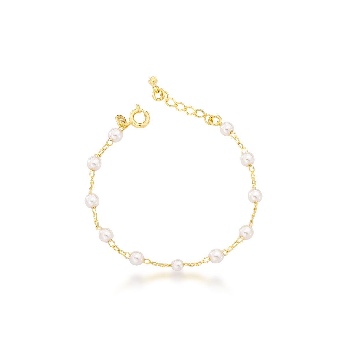 Pulseira Pérolas Banhado a Ouro 18k