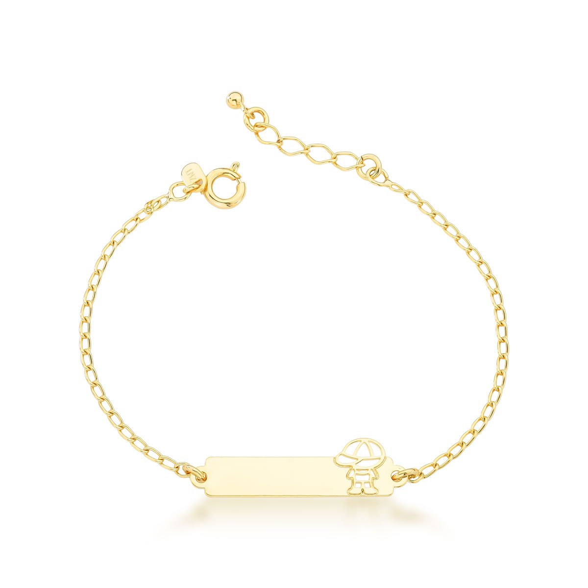 Pulseira Chapa Menino Banhado a Ouro 18k