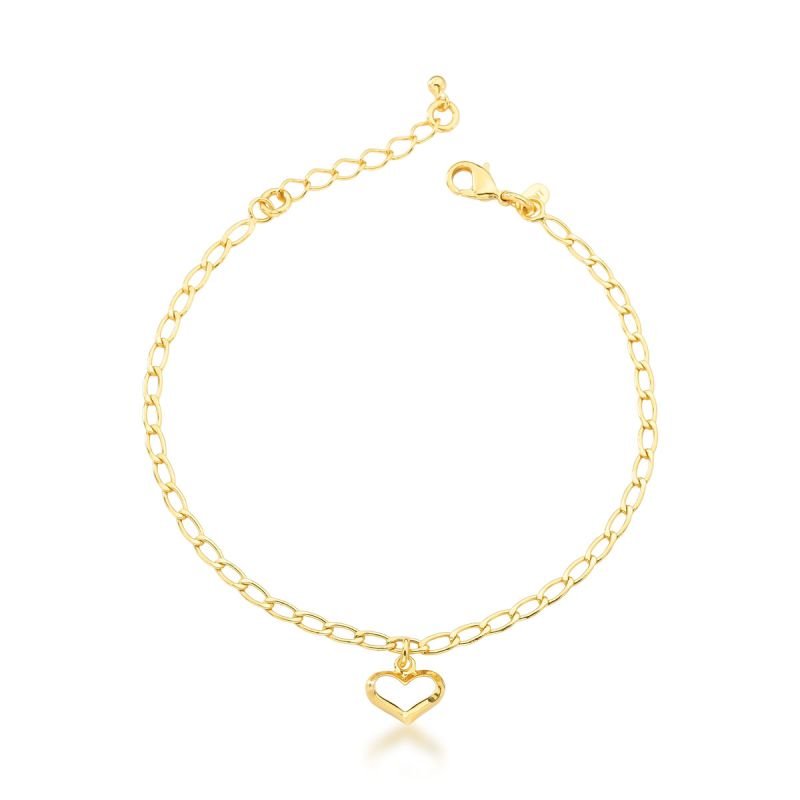 Pulseira Coração Vazado Banhado a Ouro 18k
