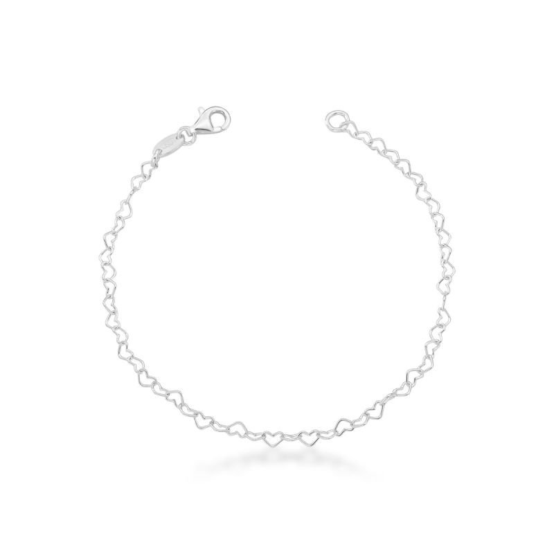Pulseira Corações Prata 925
