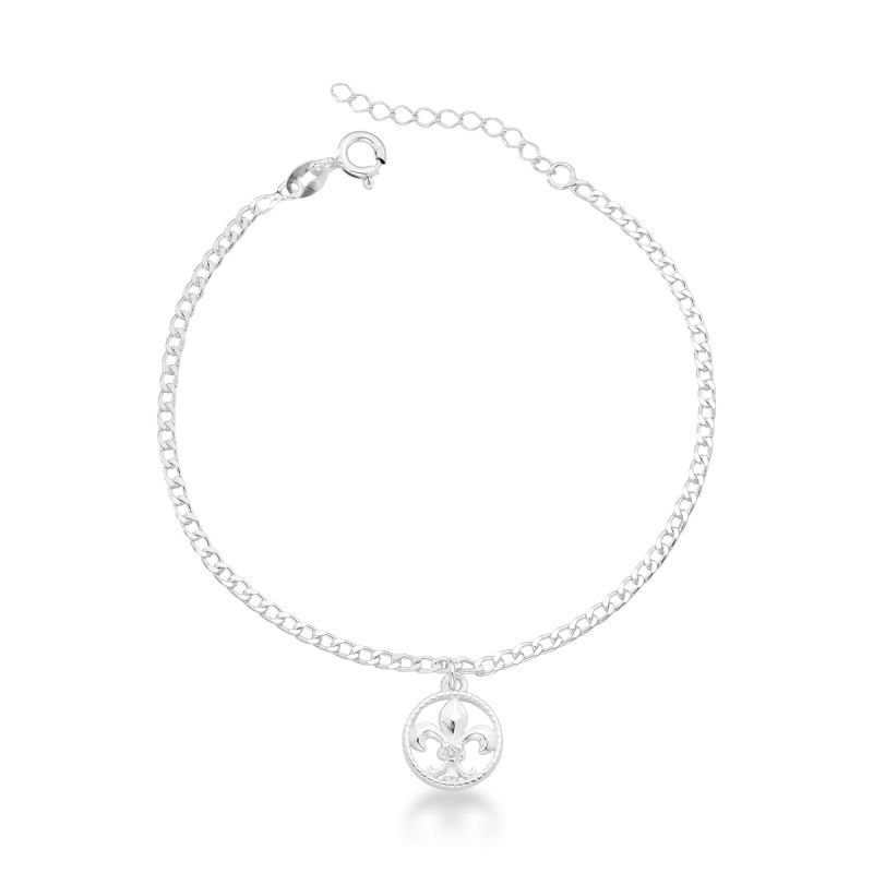 Pulseira Flor de Liz Prata 925