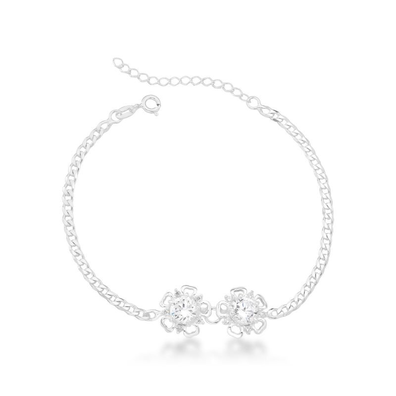 Pulseira Flores Prata 925