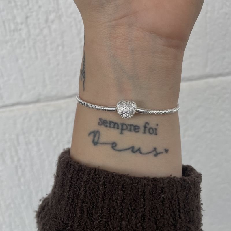 Pulseira Vita Fio Rígido Coração Prata 925